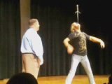 HS Principal PULLS SWORD OUT of Sword Swallower