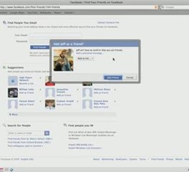 Facebook:the basics video two,making friends