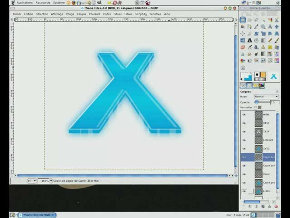 Faire une lettre 3D sous GIMP