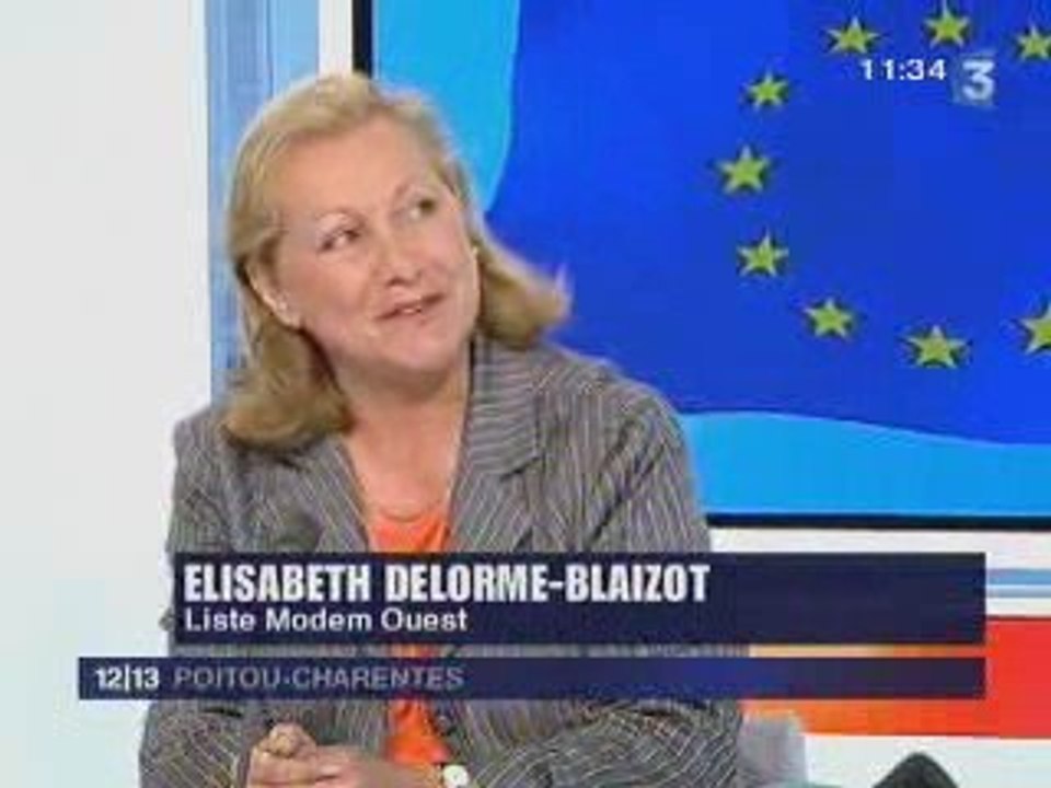Européennes 09 FR3 Poitou-Chtes E.Delorme-Blaizot 230509-1/2