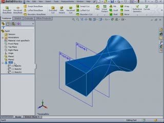 Learn solidworks 2009 Base Loft FeatureWorks surface design