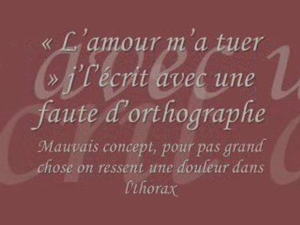 8. L'amour m'a tuer