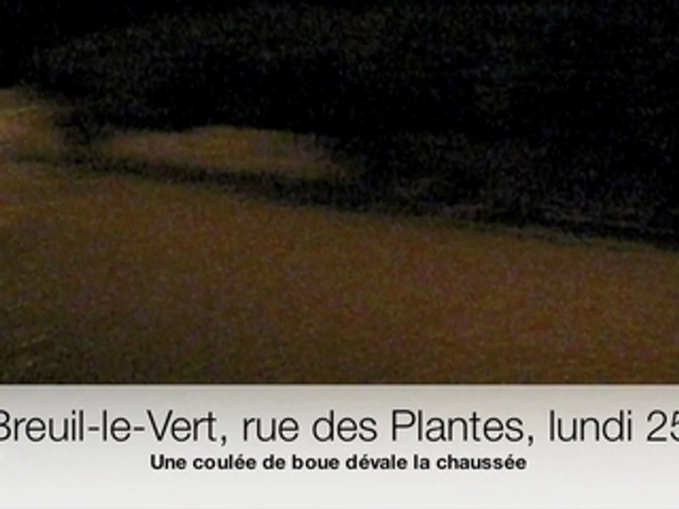 Coulée de boue, rue des plantes à Breuil-le-Vert