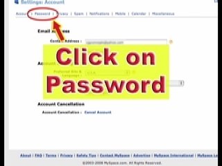 MySpace Help and MySpace Guide: Password Tutorial