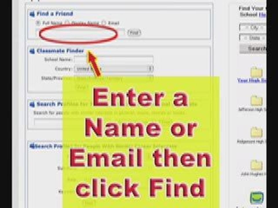 MySpace Help and MySpace Guide: Search Tool Tutorial