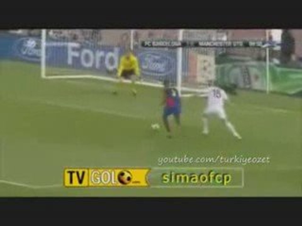 Barcelone-Manchester : but de eto'o à la 10ème minute