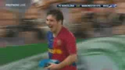 Champion's League 2-0 Lionel Messi Manchester - Barcelone