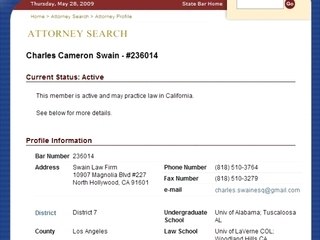 North Hollywood Attorney Charles Cameron Swain Attorney