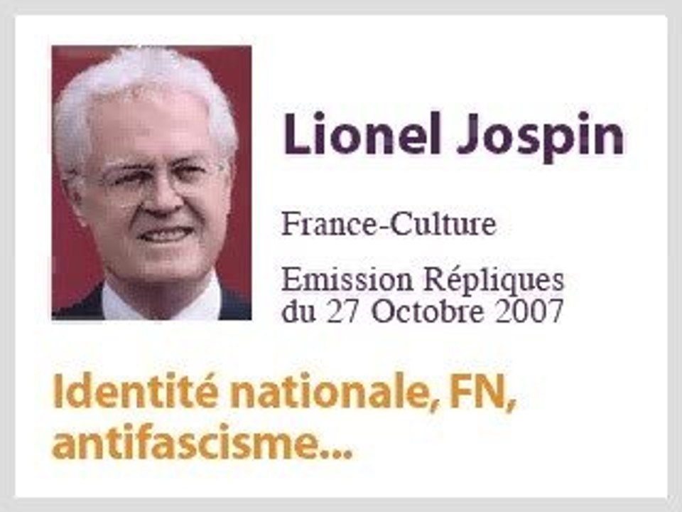 Jospin protège sarkozy