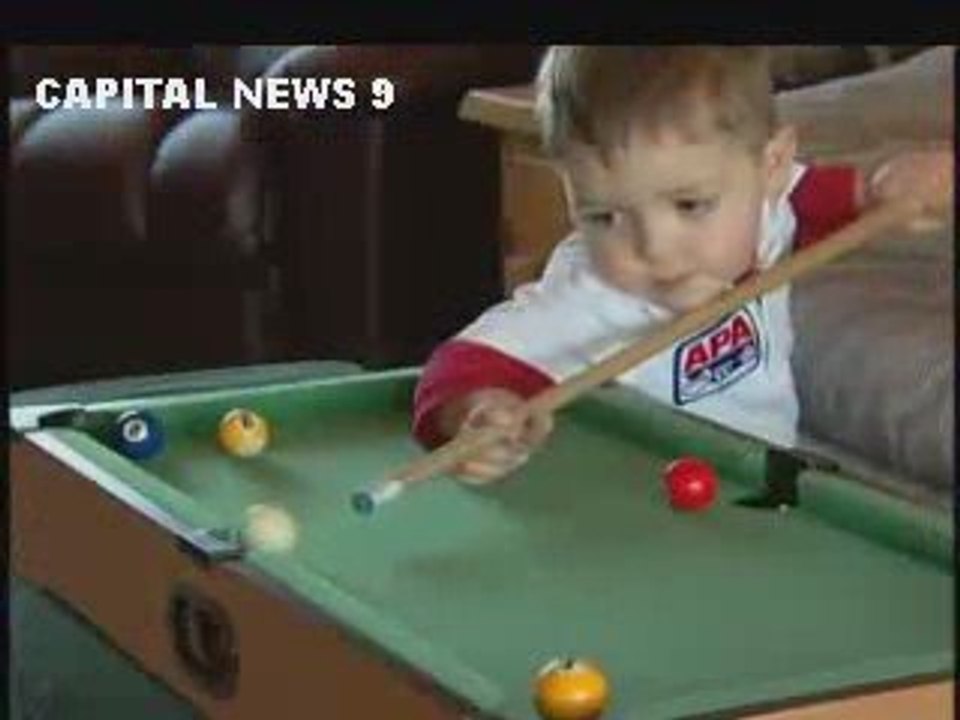 Two-year-old billiards expert