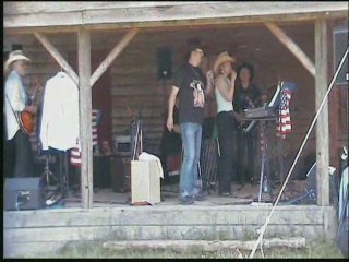 Western village and blue line country