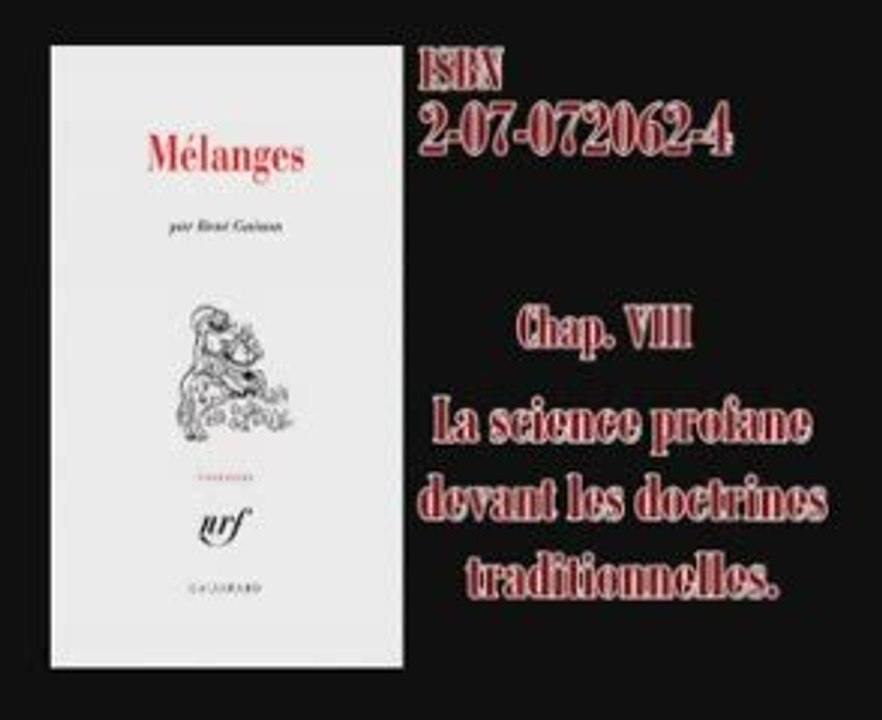 LLP - 08-01-10 - Extraits de Mélanges - René Guénon C