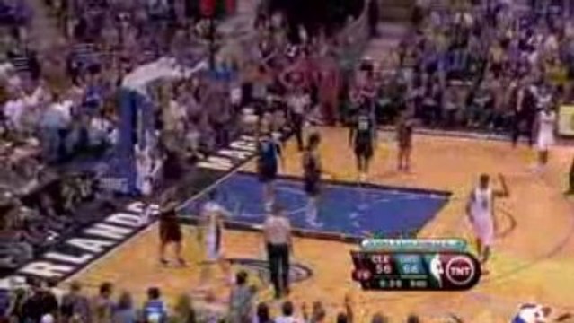 Dwight Howard gets the one-handed dunk and draws the foul fo