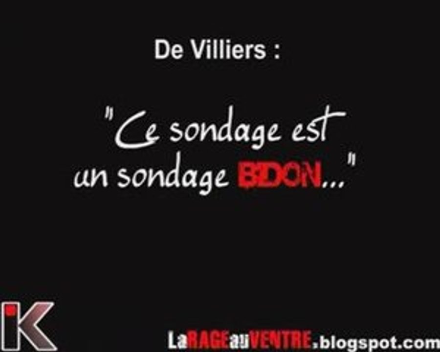 De Villiers à Marie Drucker (Fr2) :"Ce sondage est bidon"