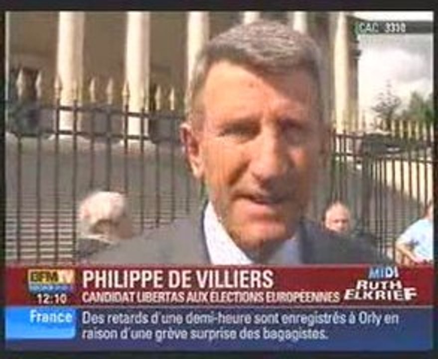 Philippe de Villiers sur BFM TV le 29 mai 2009.
