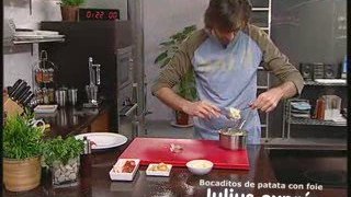 Cómo preparar bocaditos de patata con jamón y foie