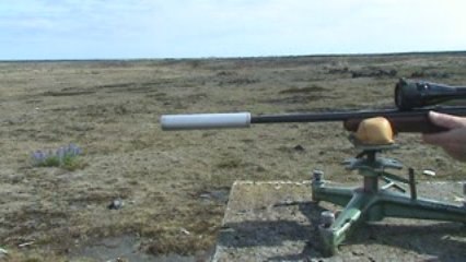 Gun Silencer Video, on cal.22 Rifle in Action