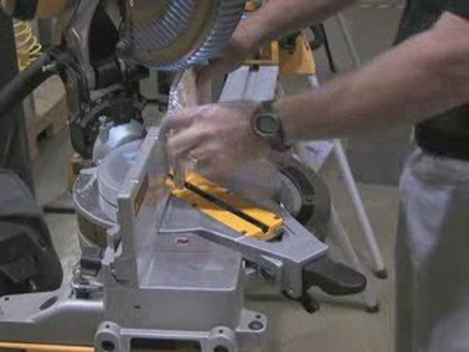 Cutting base board with a DEWALT Miter Saw