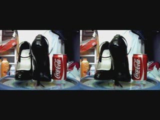 3D Shoes Black 5 inch 3D Stereogram
