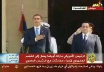 The arrival of President Obama to the presidential palace..