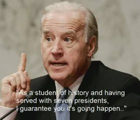 Joe Biden delivering an ominous message about Barack Obama