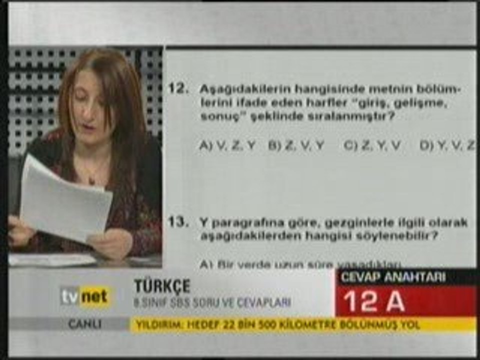 İşte SBS cevapları