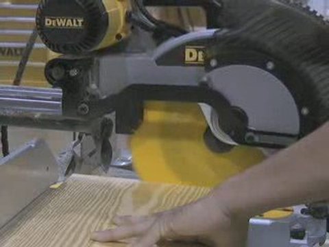 Cutting stair tread with a DEWALT Miter Saw