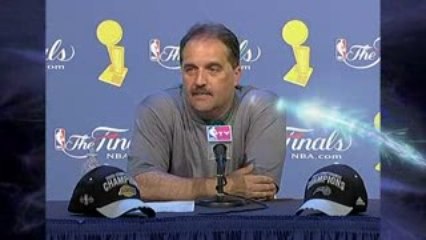 Stan Van Gundy talks to the media after Tuesday's Game 3 vic