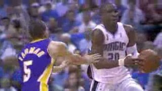 Mickael Pietrus gets ahead on the fast brask and throws down