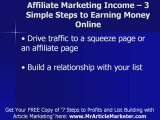 Affiliate Marketing Income – 3 Simple Steps