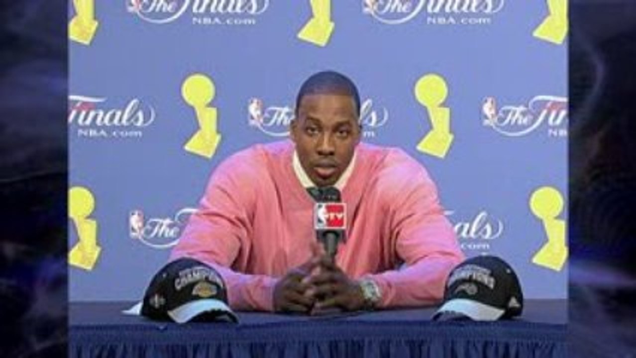 Dwight Howard talks to the media after Tuesday's Game 3 vict