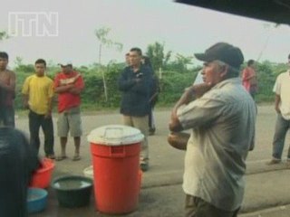 Amazon protesters man roadblocks