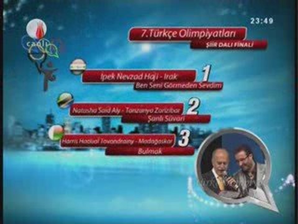 30 Ödül töreni ŞİİR İLK ÜÇ 7.Türkçe Olimpiyatları