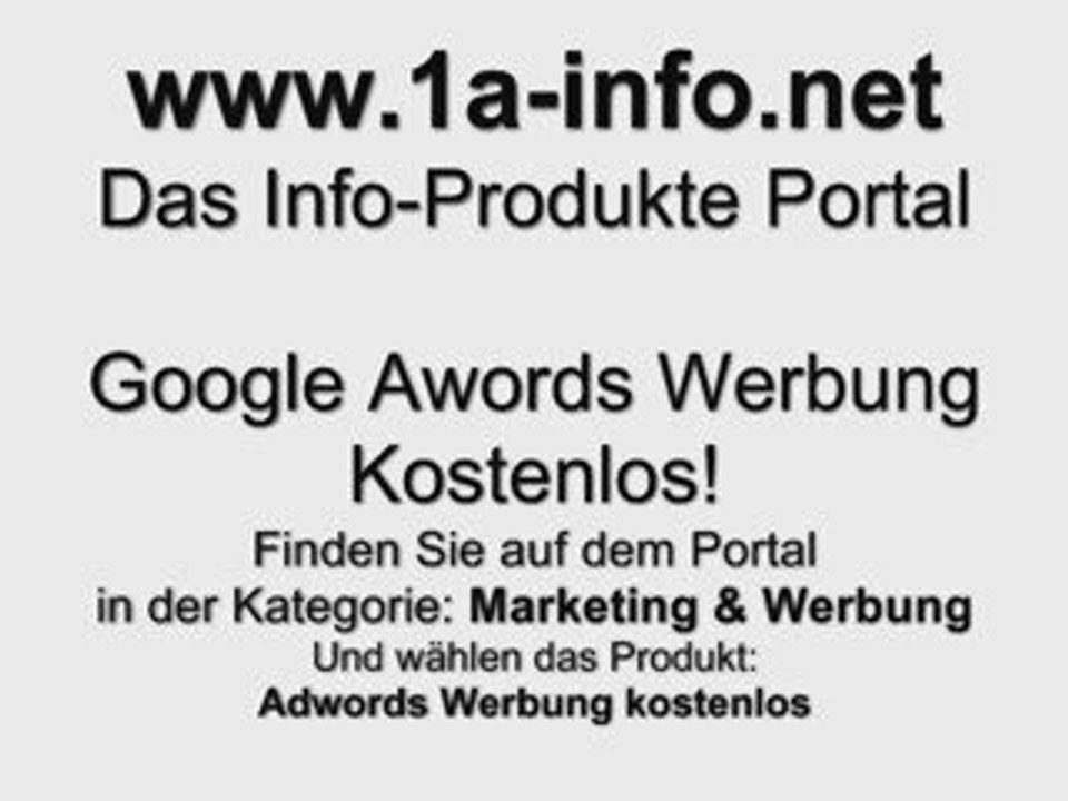 'Wie mann mit Google Adwords kostenlos werben kann'