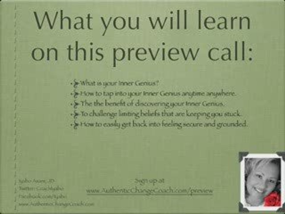 Inner Genius Preview Call