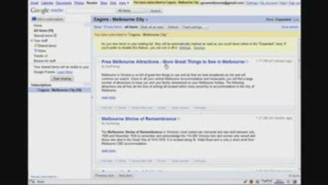 Using Google Reader For RSS Feeds In Cagora