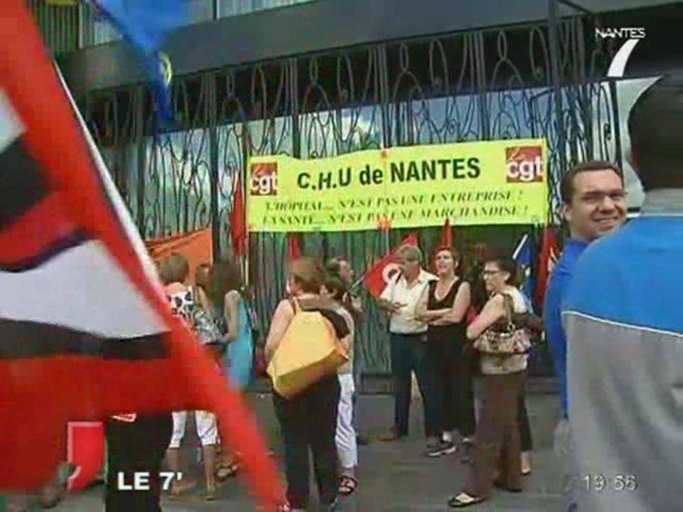 Manifestation des syndicats du CHU de Nantes