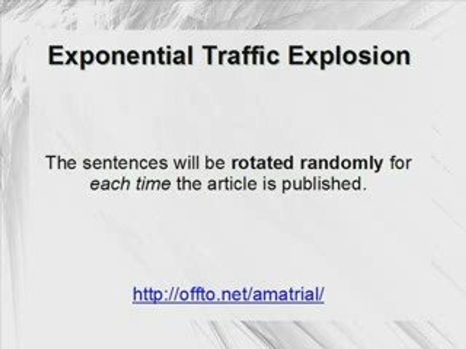 Explode Your Web Site Traffic: Become A One Man Army!